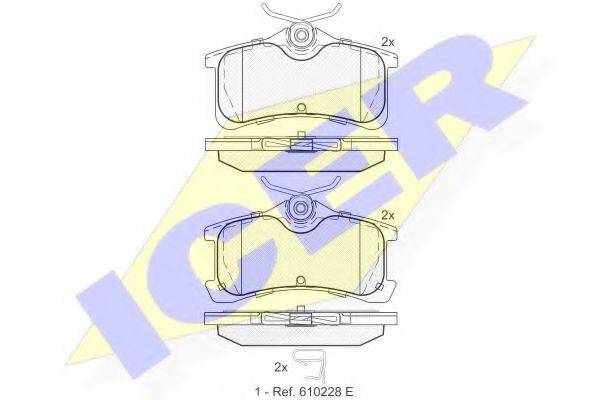 ICER 24013 Комплект гальмівних колодок, дискове гальмо