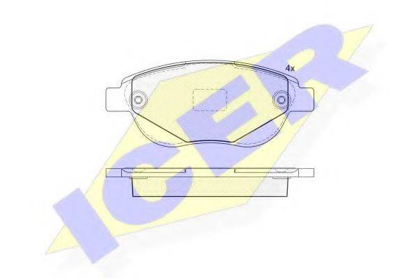 ICER 25094 Комплект гальмівних колодок, дискове гальмо