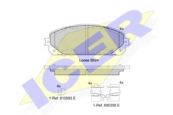 JEEP 68212327AC Комплект гальмівних колодок, дискове гальмо