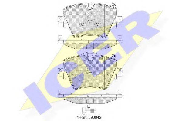 ICER 182216 Комплект гальмівних колодок, дискове гальмо