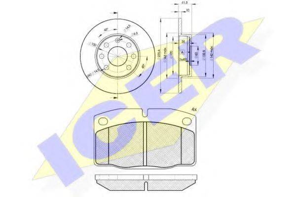 ICER 304546193 Комплект гальм, дисковий гальмівний механізм