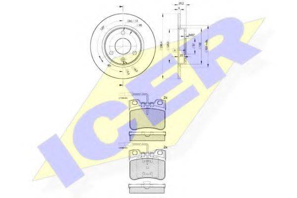 ICER 307887199 Комплект гальм, дисковий гальмівний механізм