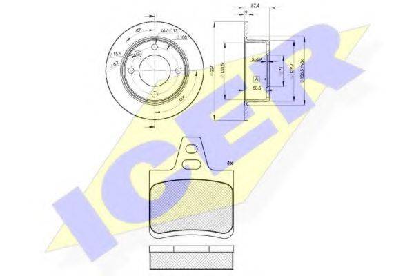 ICER 308127811 Комплект гальм, дисковий гальмівний механізм