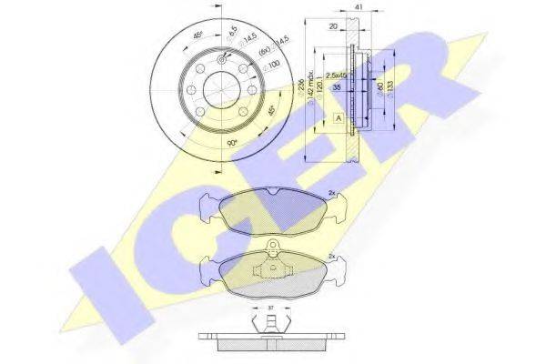ICER 308581440 Комплект гальм, дисковий гальмівний механізм
