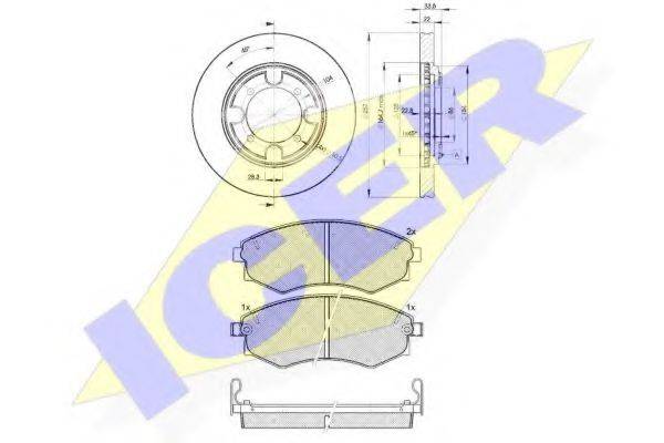 ICER 308772830 Комплект гальм, дисковий гальмівний механізм