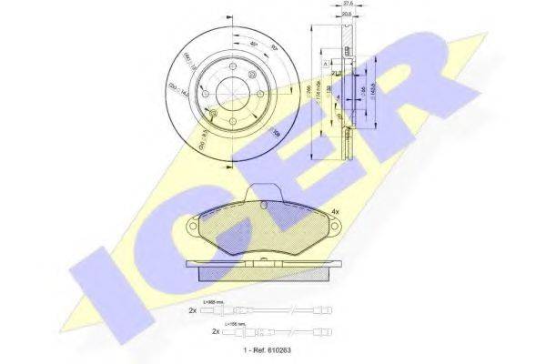 ICER 309204697 Комплект гальм, дисковий гальмівний механізм