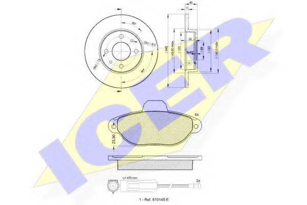 ICER 309533465 Комплект гальм, дисковий гальмівний механізм