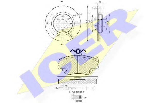 ICER 309933550 Комплект гальм, дисковий гальмівний механізм