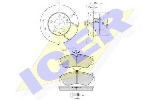REMSA 487.00 Комплект гальм, дисковий гальмівний механізм