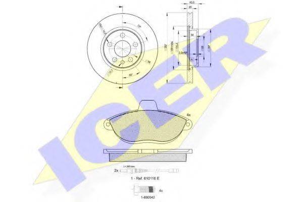 ICER 311224683 Комплект гальм, дисковий гальмівний механізм