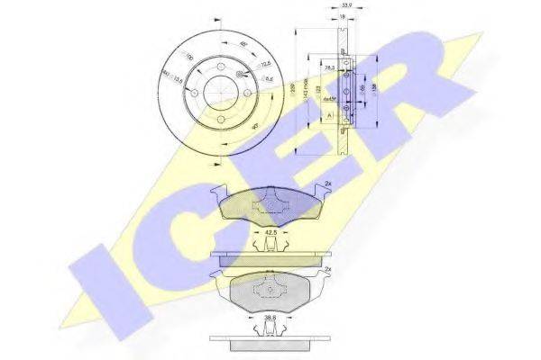ICER 311305303 Комплект гальм, дисковий гальмівний механізм