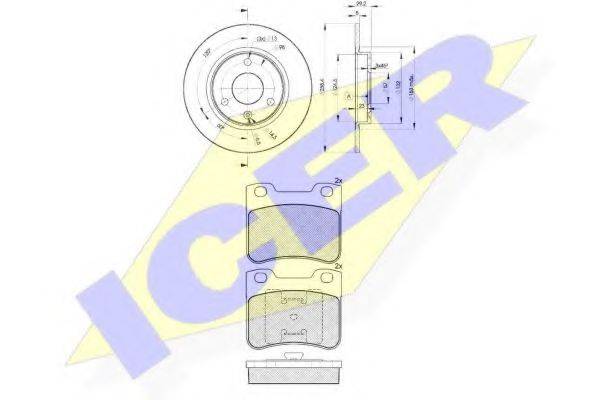ICER 311507199 Комплект гальм, дисковий гальмівний механізм