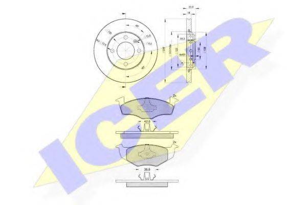 ICER 311785303 Комплект гальм, дисковий гальмівний механізм