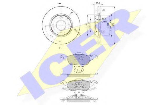 ICER 312645344 Комплект гальм, дисковий гальмівний механізм