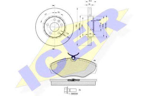 ICER 313156845 Комплект гальм, дисковий гальмівний механізм