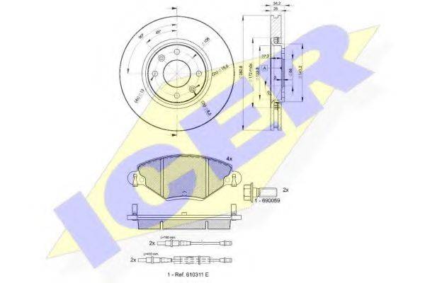 REMSA 828.00 Комплект гальм, дисковий гальмівний механізм