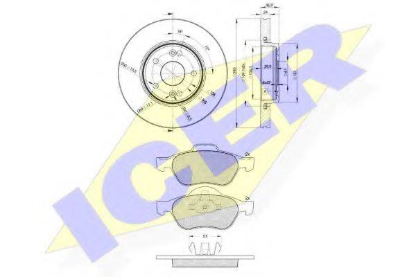 ICER 314312234 Комплект гальм, дисковий гальмівний механізм