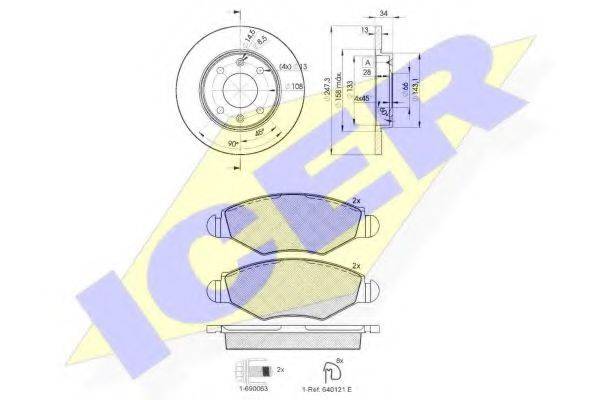 ICER 314394298 Комплект гальм, дисковий гальмівний механізм