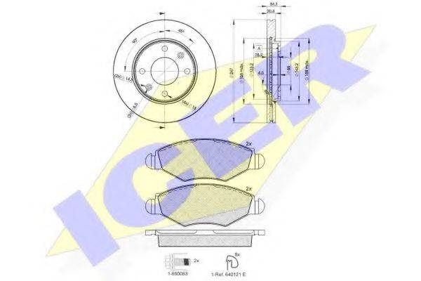 ICER 314394694 Комплект гальм, дисковий гальмівний механізм