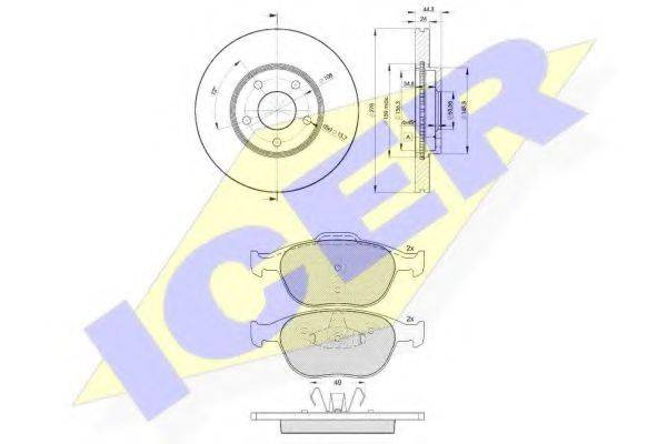 ICER 315375980 Комплект гальм, дисковий гальмівний механізм