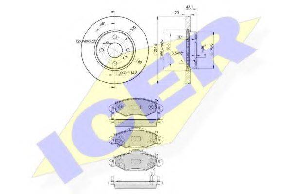ICER 315872040 Комплект гальм, дисковий гальмівний механізм