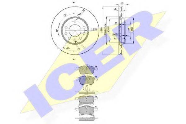 ICER 315929060 Комплект гальм, дисковий гальмівний механізм