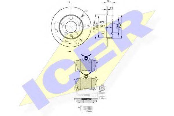 ICER 315935601 Комплект гальм, дисковий гальмівний механізм