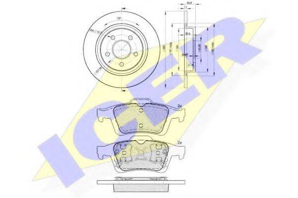 ICER 317433962 Комплект гальм, дисковий гальмівний механізм