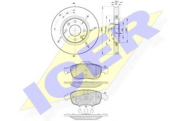 ICER 318524752 Комплект гальм, дисковий гальмівний механізм