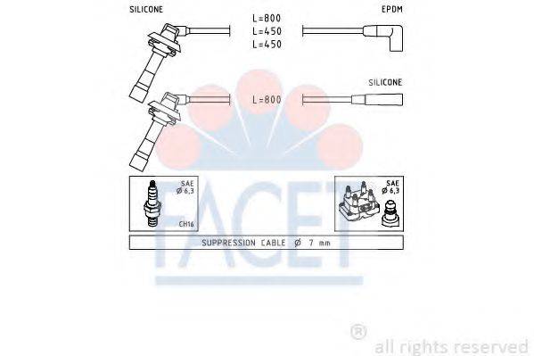FACET 49887 Комплект дротів запалювання