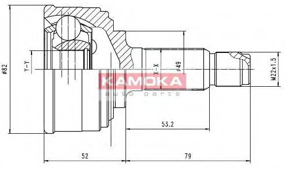 KAMOKA 6212 Шарнірний комплект, приводний вал