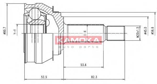 KAMOKA 6238 Шарнірний комплект, приводний вал