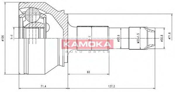 KAMOKA 6501 Шарнірний комплект, приводний вал