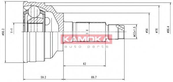 KAMOKA 6642 Шарнірний комплект, приводний вал