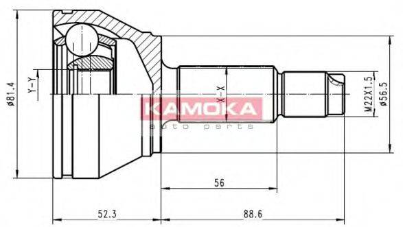 KAMOKA 6708 Шарнірний комплект, приводний вал