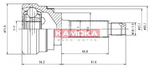 KAMOKA 7052 Шарнірний комплект, приводний вал