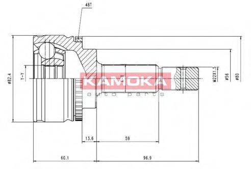 KAMOKA 7054 Шарнірний комплект, приводний вал