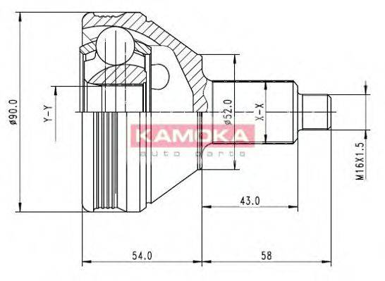 KAMOKA 7086 Шарнірний комплект, приводний вал