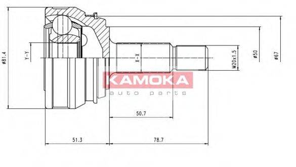 KAMOKA 7096 Шарнірний комплект, приводний вал