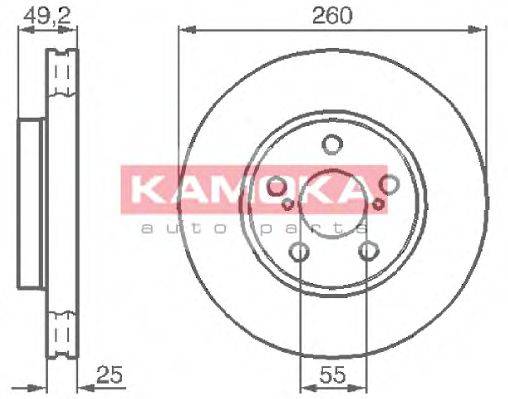 KAMOKA 1032128 гальмівний диск