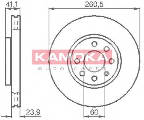 KAMOKA 1032262 гальмівний диск
