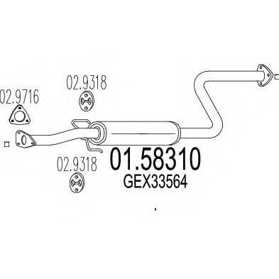 MTS 0158310 Середній глушник вихлопних газів