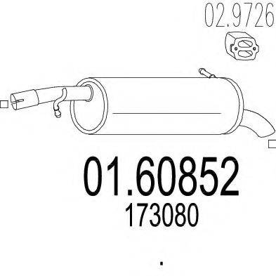 BOSAL 190-061 Глушник вихлопних газів кінцевий