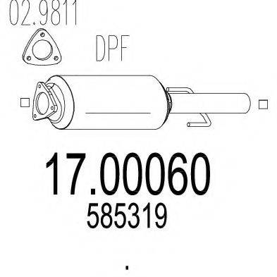 OPEL 585319 Саджовий/частковий фільтр, система вихлопу ОГ