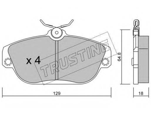 TRUSTING 20164 Комплект гальмівних колодок, дискове гальмо