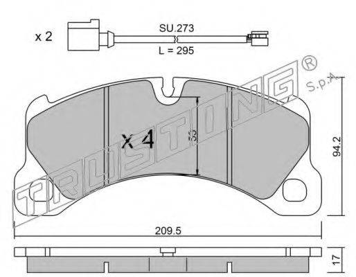 TRUSTING 9720W Комплект гальмівних колодок, дискове гальмо