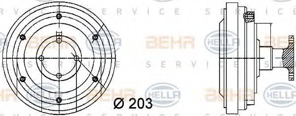 HELLA 8MV376731361 Зчеплення, вентилятор радіатора