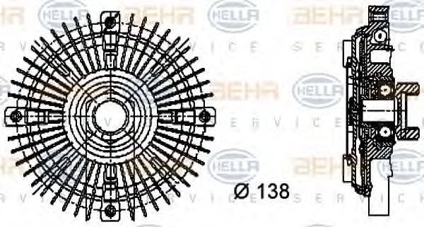 HELLA 8MV376732201 Зчеплення, вентилятор радіатора