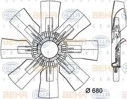 MERCEDES-BENZ 002 205 93 06 Крильчатка вентилятора, охолодження двигуна