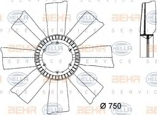 MERCEDES-BENZ 541 205 01 06 Крильчатка вентилятора, охолодження двигуна